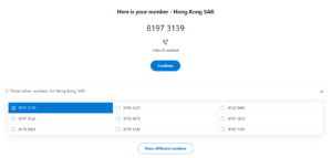 Telefonní číslo Hongkong